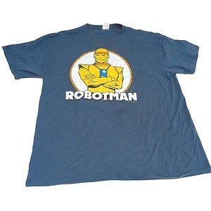 Vtg DC Comics Robotman Mens Regular Fit Shirt XL